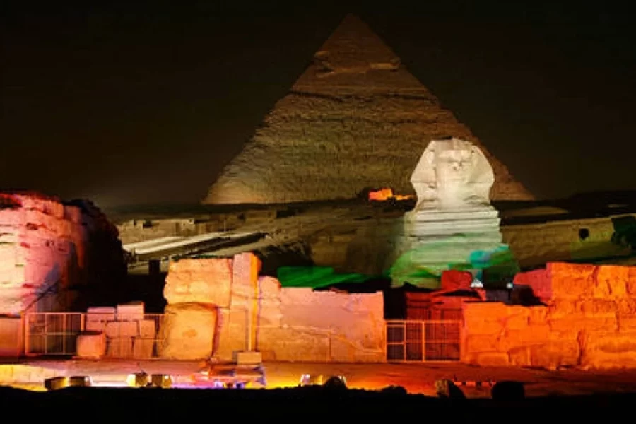 Sound and light show at Giza pyramides